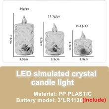 Crystal LED tealight candle lamps for festive decoration, tabletop display, and soft decorative lighting.