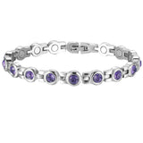 Crystal magnetic therapy bracelet for fashionable wrist wear and daily therapeutic accessory use.