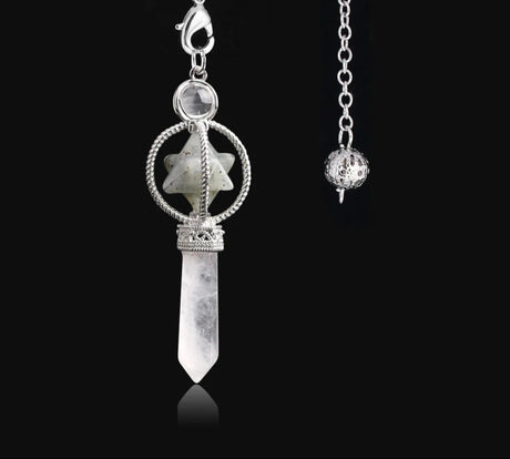 Crystal Merkaba Reiki Pendulum for dowsing, divination, and energy work.