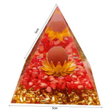 Crystal Orgone Pyramid with Amethyst & Peridot for meditation, energy healing, and home décor.