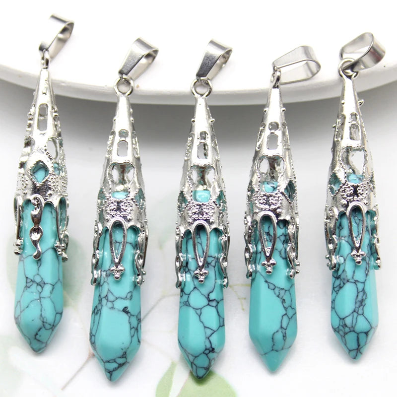 Crystal pendulums divination tool for radiesthesia, spiritual inquiry, and energy assessment use.