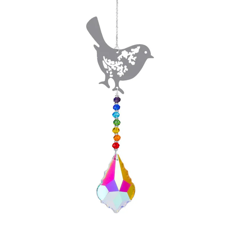Crystal Sun Catcher Prism Rainbow Chaser room accent crystal for window hanging and rainbow light effects in indoor spaces.