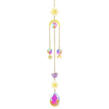 Crystal Prism Sun Catcher & Wind Chime hanging decor with crystal prisms for catching sunlight, reflecting rainbow light, and adding peaceful window decoration.
