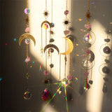 Crystal Prism Sun Catcher & Wind Chime hanging ornament for home and garden decor, light reflection, and soothing decorative display.