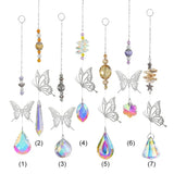 Crystal sun catcher butterfly wind chime decor for window hanging, rainbow light effects, and home decoration.