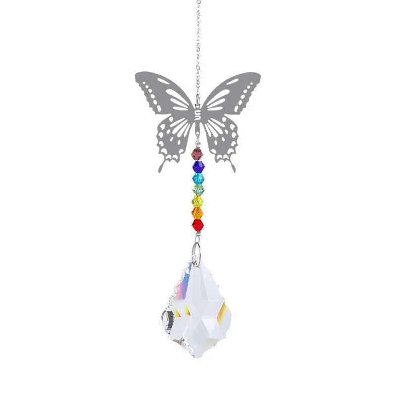 Crystal Sun Catcher Prism Rainbow Chaser window decor ornament for catching sunlight and creating rainbow reflections in the home.