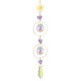 Crystal Prism Sun Catcher & Wind Chime crystal hanging for window light reflection, rainbow effects, and peaceful home decoration.