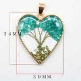 Crystal Tree of Life pendants in natural stone 6 piece set for jewelry crafting, energy-inspired styling, and handmade gifts.