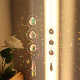 Crystal Prism Sun Catcher Wind Chime hanging decor for brightening windows, scattering sunlight, and enhancing room ambiance.