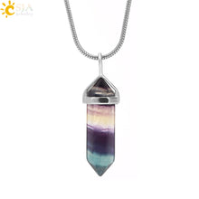 CSJA fluorite jewelry pendant necklace for holistic wellness, spiritual use, and fashionable daily wear.