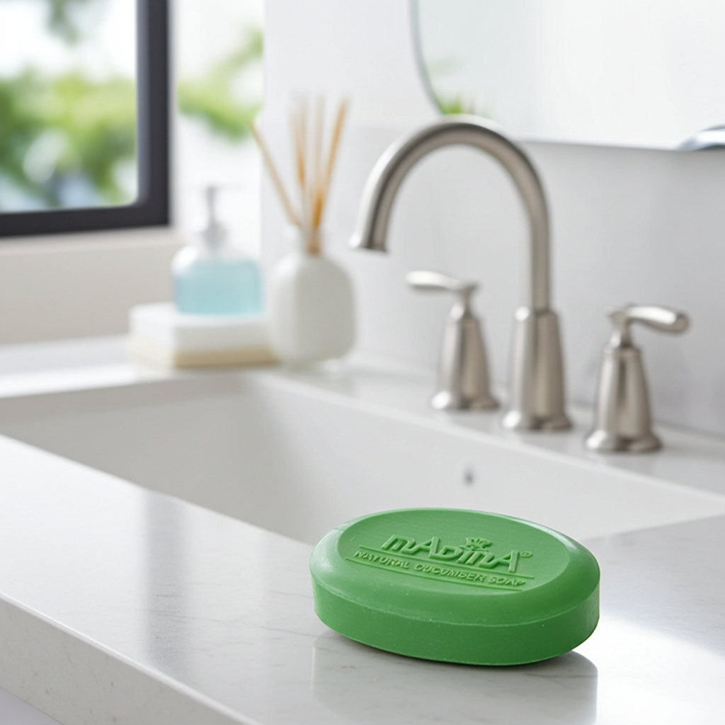 Madina Natural Cucumber Bar Soap for gentle cleansing, everyday skin care, and hydrating bath routines.