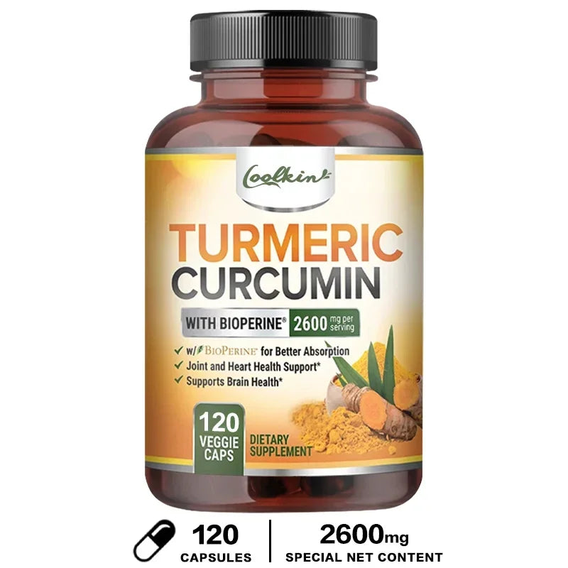 Curcumin capsule supplement with piperine for daily health support and easy capsule use.