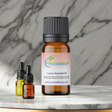 Cypress Essential Oil bottle for diffuser use, calming aromatherapy, and home fragrance.