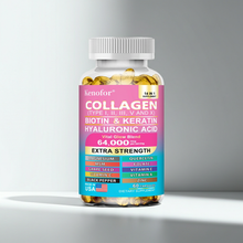 14-in-1 Collagen Capsules bottle for daily skin, hair, and nail care with biotin and keratin booster blend.