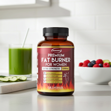 Daily metabolism support capsules for women with green tea and garcinia in bottle form for energy support, appetite control, and wellness use.