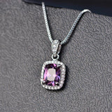 Dainty CZ geometric necklace pendant with delicate chain for minimalist fashion styling, layering, and casual wear.
