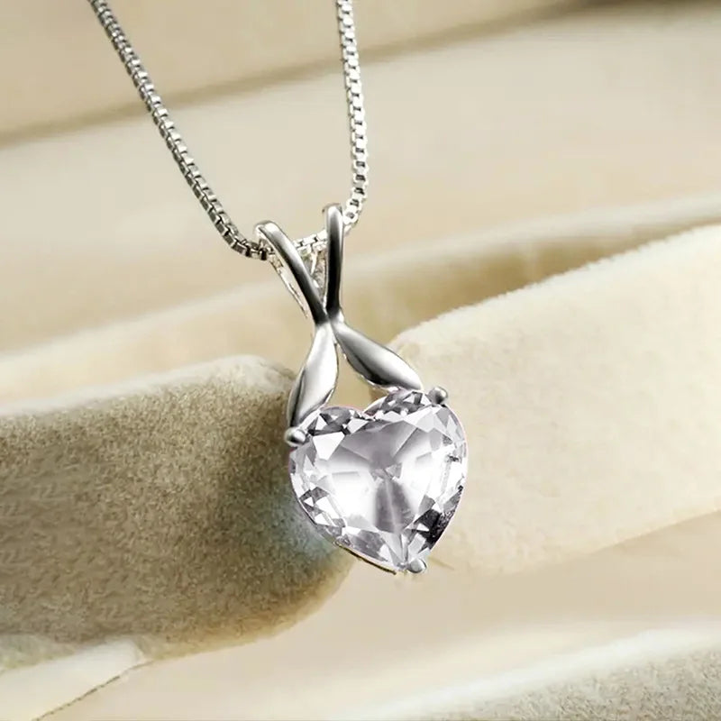 Dainty geometric necklace with cubic zirconia pendant for everyday elegance, office wear, and layered accessory styling.
