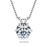 Dainty moissanite solitaire pendant in sterling silver 925 for layering with other necklaces, casual wear, and gift use.