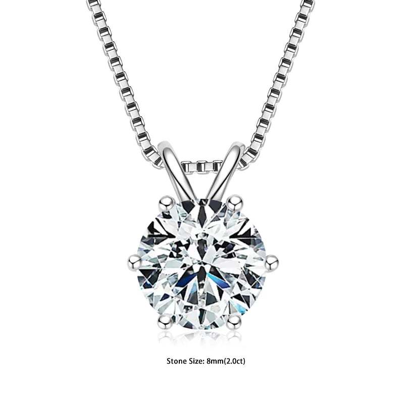 Dainty moissanite solitaire pendant in sterling silver 925 for layering with other necklaces, casual wear, and gift use.