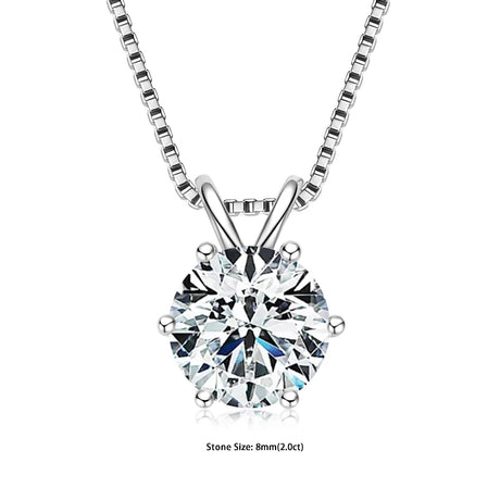 Dainty moissanite solitaire pendant in sterling silver 925 for layering with other necklaces, casual wear, and gift use.