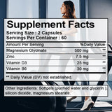 Daitea Magnesium Glycinate + Zinc Capsules supplement for nerve function, stress relief, and daily health.