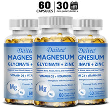 Daitea Magnesium Glycinate + Zinc Capsules non-GMO supplement for magnesium support and immune wellness.
