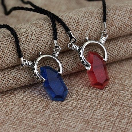 Dante crystal amulet necklace pendant for character cosplay, themed outfits, and everyday statement accessory wear.