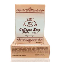 Dark Black Collagen Soap Plus packaging with Vitamin C and E brightening details on white background.