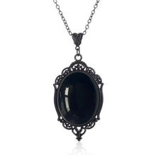 Dark Gothic Vampire Cameo Pendant necklace with cameo charm for Halloween costumes, gothic dress styling, and dramatic accessory wear.