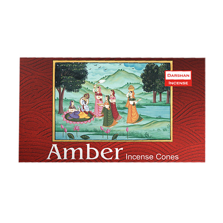 Darshan Amber incense cones, pack of 10