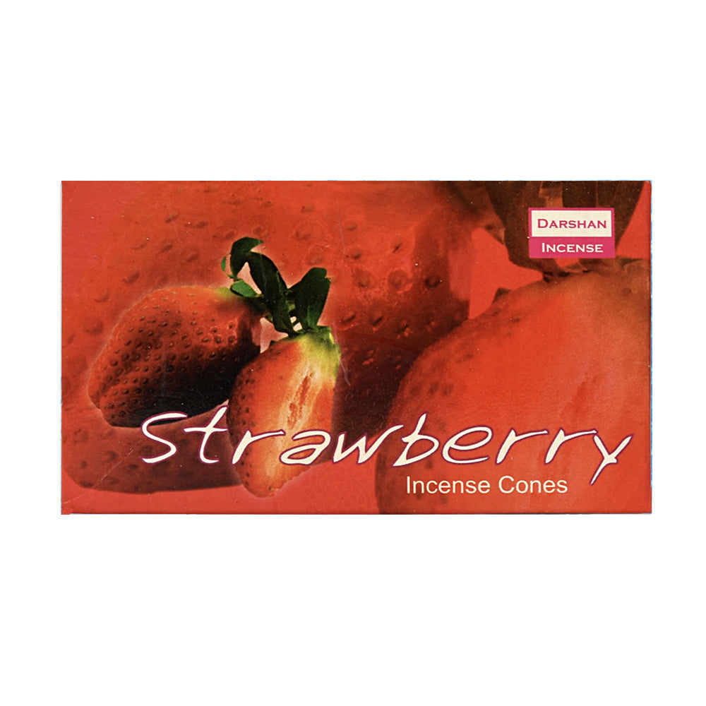 Darshan Strawberry incense cones, pack of 10