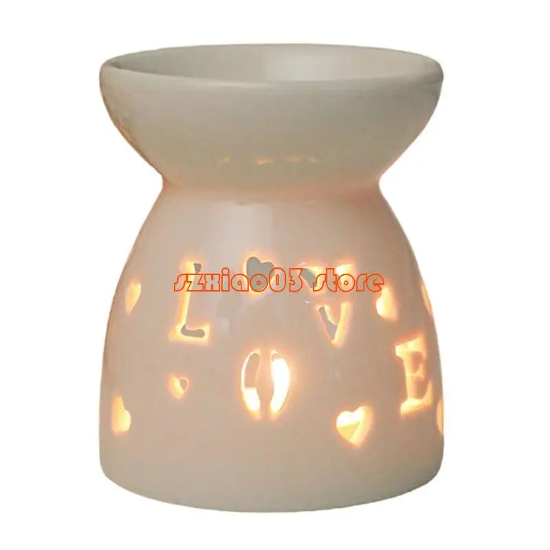 Decorative ceramic tealight diffuser for home fragrance, essential oil warming, and cozy decorative display.