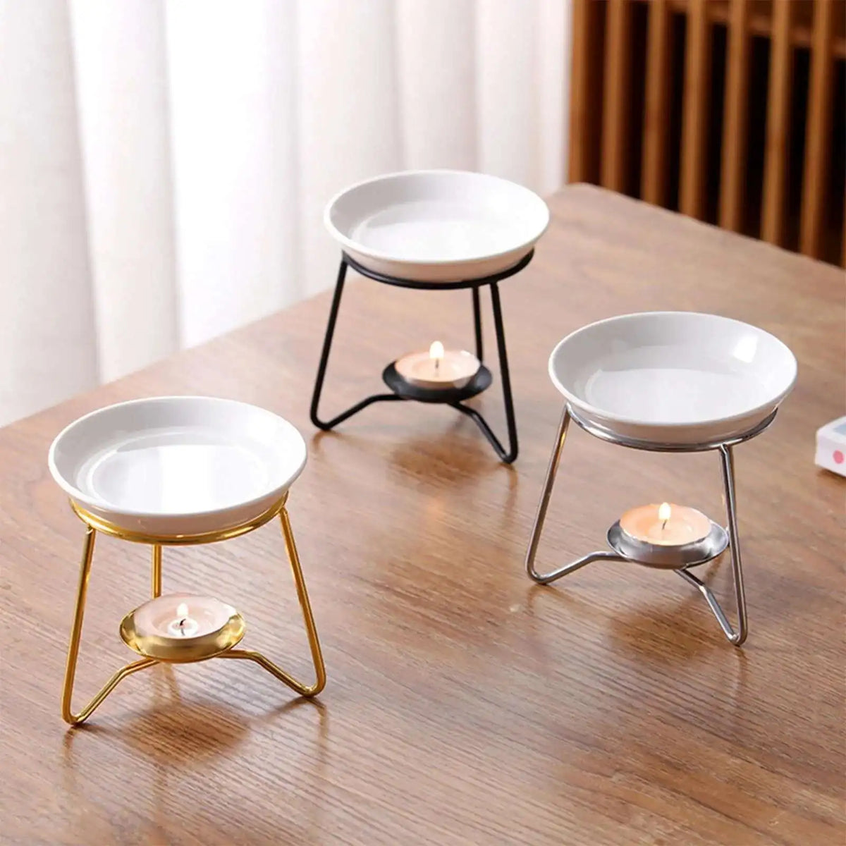 Decorative copper tealight oil burner for home fragrance, relaxation, and ambient aromatherapy use.