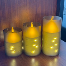 Decorative flameless LED candles for wedding decor, seasonal displays, and remote timer lighting use.