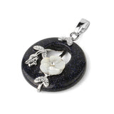 Decorative flower donut stone pendant for handmade jewelry, necklace styling, and everyday fashion wear.