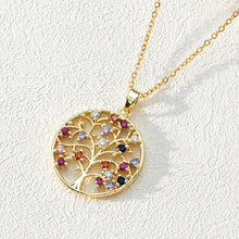Decorative Life Tree family crystal necklace with pendant for elegant wear, symbolic fashion, and memory-inspired gifting.
