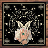 Moonlight Flower Tarot Reading Cloth table cloth for tarot card readings, meditation sessions, and spiritual rituals.