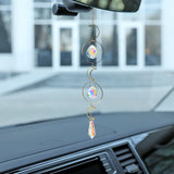 Decorative stained glass crystal ball sun catcher for window decor, sunlight reflection, and indoor sparkle accents.