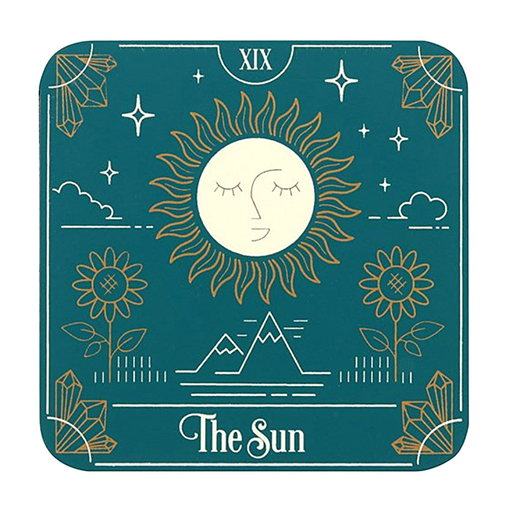 Tarot Card Coaster Set decorative coasters for tabletop protection, drink service, and spiritual-inspired room styling.