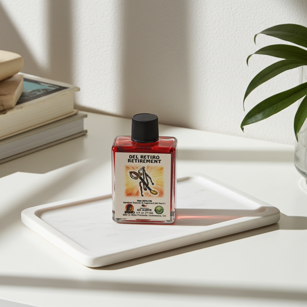 Del Retiro Retierment Wish Oil bottle for prayer, retirement wishes, and spiritual practice.