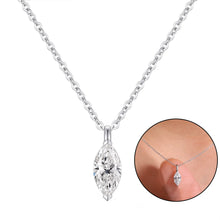 Delicate pear-cut moissanite pendant in silver for layering, casual elegance, and everyday jewelry wear.