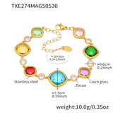 Designer style square glass bracelet for women with charm detailing for dressy occasions, layered jewelry looks, and daily fashion use.