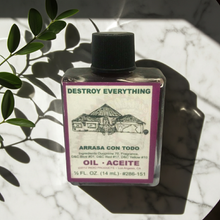 Destroy Everything Wish Oil dressing oil bottle for candle anointing, ritual preparation, and focused spiritual use.