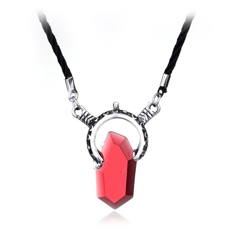Devil Hunter crystal necklace with amulet pendant for cosplay use, costume coordination, and fan merchandise display.