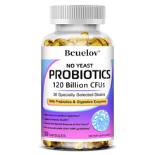 Bcuelov Premium Probiotics with Prebiotics & Digestive Enzymes capsules bottle for digestive wellness, gut support, and helping maintain digestive comfort.