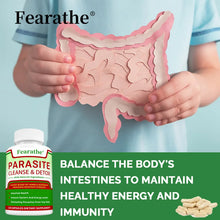 Parasite Cleanse Capsules bottle for digestive health support, gut wellness, and bowel cleansing routine use.