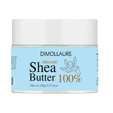Dimollaure Organic Shea Butter Oil 100g unrefined jar on white background for skin and hair care.
