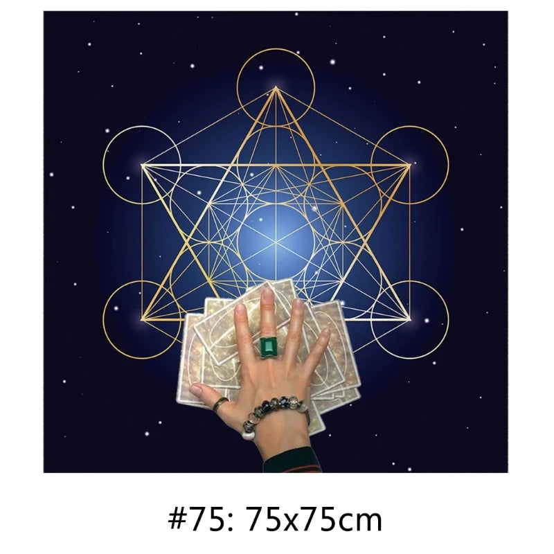 Mystic Tarot & Divination Tablecloth altar fabric for spiritual readings, tarot card spreads, and ritual table setup.