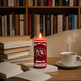 Do as I say red glass jar candle for altar work, manifestation rituals, and devotional candle use.