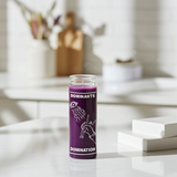 Domination purple 1 color 7 day candle glass jar candle for spiritual work, intention setting, and ritual use.